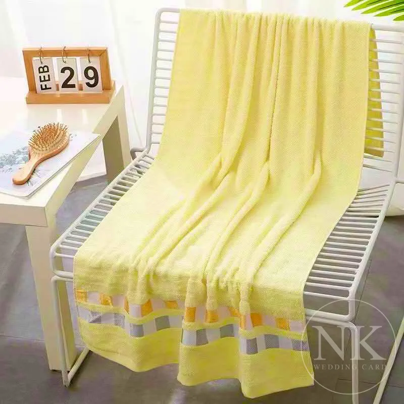[เหลืองอ่อน] - ผ้าเช็ดตัว 70x140ซม.
