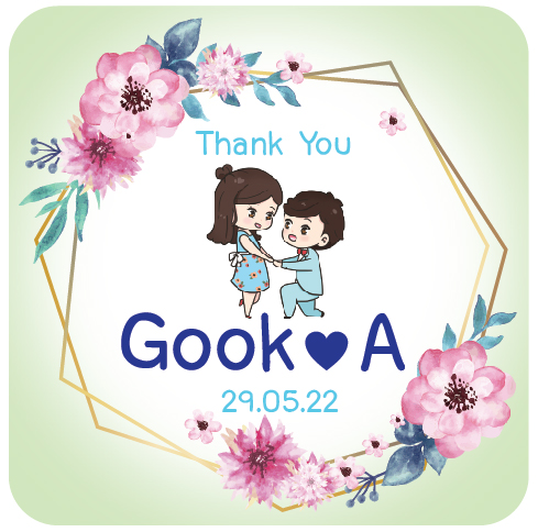 ป้ายห้อยของชำร่วย ขนาด 5*5 ซม.