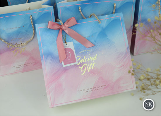 ถุงใส่ ของรับไหว้ ชมพูพาสเทล